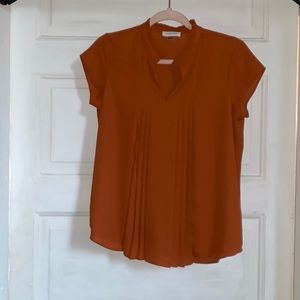 Calvin Klein Blouse Burnt Orange Size XSP